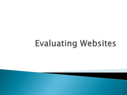 Evaluating Websites - Western Reserve Public Media
