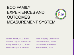 ECO Family Experiences and Outcomes Framework