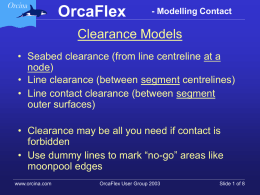 2003 UGM: Modelling Contact