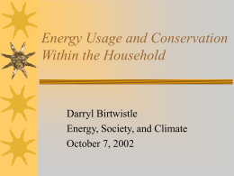 Energy Usage and Conservation Within the Household
