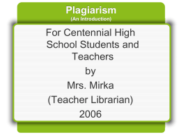 What is plagiarism?