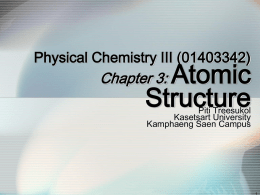 PhysChem 728342 Introduction to Quantum Theory