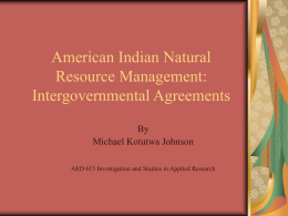 American Indian Natural Resource Management