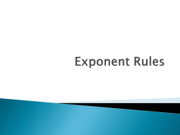 Exponent Rules - McCullough Junior High School