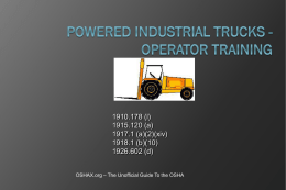 Powered Industrial Trucks Operator Training