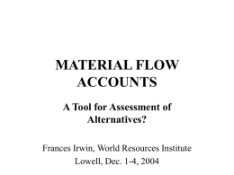 MATERIAL FLOW ACCOUNTS