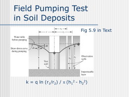 Field Pumping Test in Soil Deposits