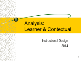 Analysis: Learner & Contextual