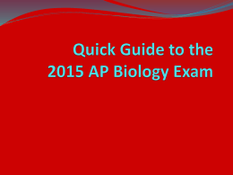 Quick Guide to the AP Biology Exam