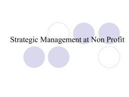 Strategic Management at Non Profit