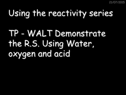 Metals reactivity series