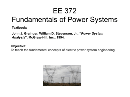 EE 372 Fundamentals of Power Systems