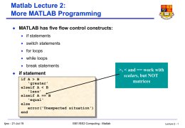 Lecture 2 - Introduction to Matlab