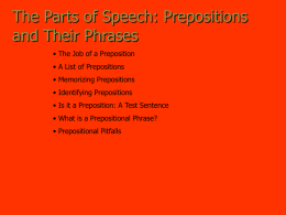 Prepositions and Their Phrases