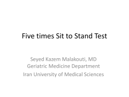 Five times Sit to Stand Test: