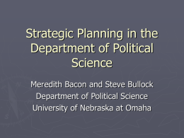 Strategic Planning in the Department of Political Science