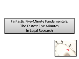 Fantastic Five-Minute Fundamentals: The Fastest Five
