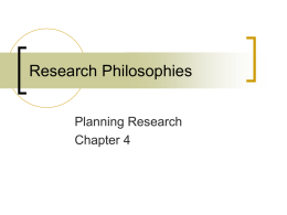 Research Philosophies