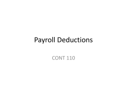 Payroll Deductions