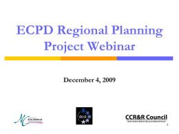 ECPD Regional Planning Project Webinar