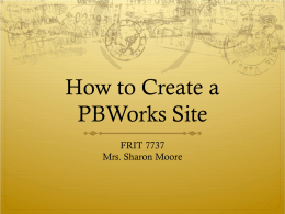 How to Create a PBWorks Site