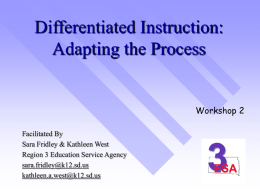 Differentiated Instruction: Adapting the Process