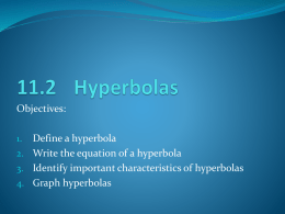 11.2 Hyperbolas - Martin's Classroom Website