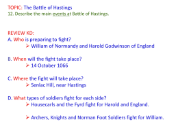 Nov 19 Notes – Battle of Hastings