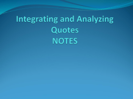 Integrating and Analyzing Quotes