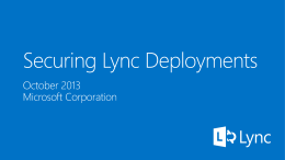 Securing Lync Deployments