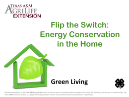 Flip the Switch - Energy Conservation in the Home