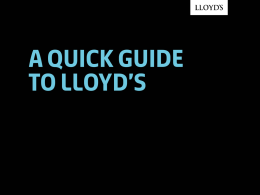 A quick guide to Lloyd's