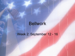 Bellwork - Liberty Union