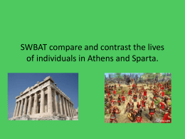 SWBAT compare and contrast the lives of individuals in