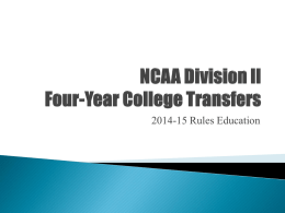 NCAA Division II Four Year College Transfers