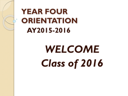 YEAR FOUR ORIENTATION - Southern Illinois University
