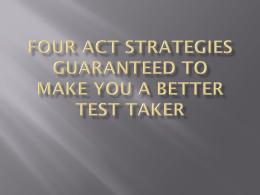 Four ACT Strategies