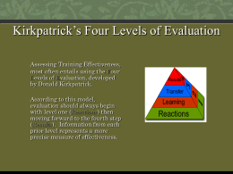 Kirkpatrick’s Four Levels of Evaluation