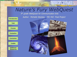 Nature’s Fury WebQuest