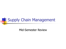 Supply Chain Management - Kansas State University