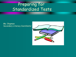 Preparing for Standardized Tests