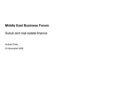 Middle East Business Forum Sukuks in Real estate and