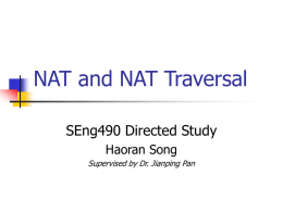 NAT and NAT Traversal - University of Victoria