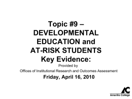 Topic #4 - EXPERIENTAL LEARNING Evidence: PowerPoint of