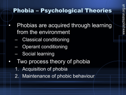 Phobia &ndash; Psychological Theories