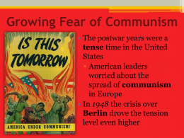 Growing Fear of Communism