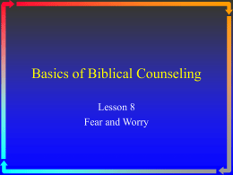 Basics of Biblical Counseling - Grace Bible Church