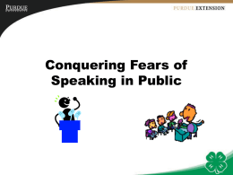 Conquering Fears of Speaking in Public - Indiana 4-H
