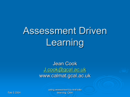 Assessment- driven Learning