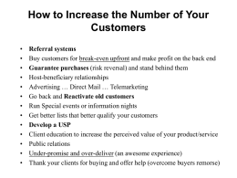 How to Increase the Number of Customers